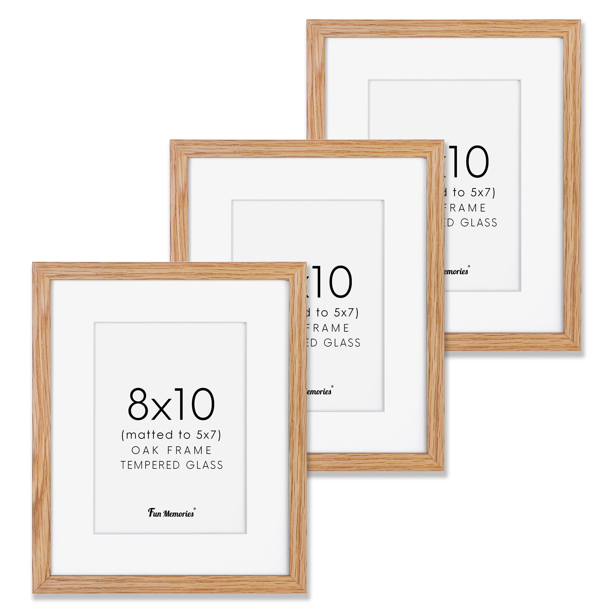 Amazon.com - Natural Oak 8x10 Picture Frames Set of 3, Solid Oak